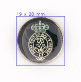 Luxe Zwarte Metalen Knoop met Kroonmotief 20 mm Knopen KNP00151